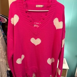 Pink Heart Sweater